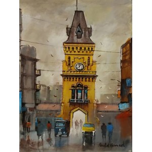 Abdul Hameed, 12 x 20 inch, Acrylic on Canvas, Cityscape Painting, AC-ADHD-198